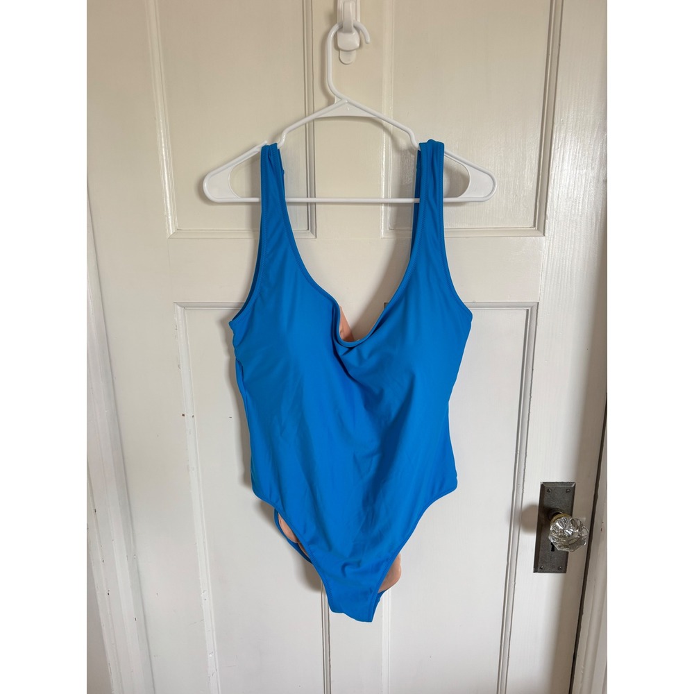 J.Crew Heritage scoopback one-piece swimsuit in Bondi Blue size 16